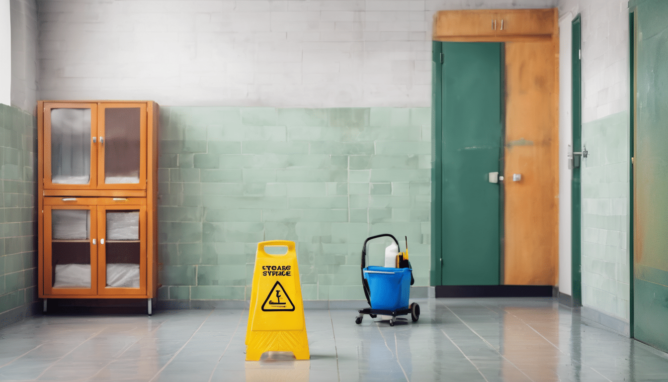 school cleaning storage areas